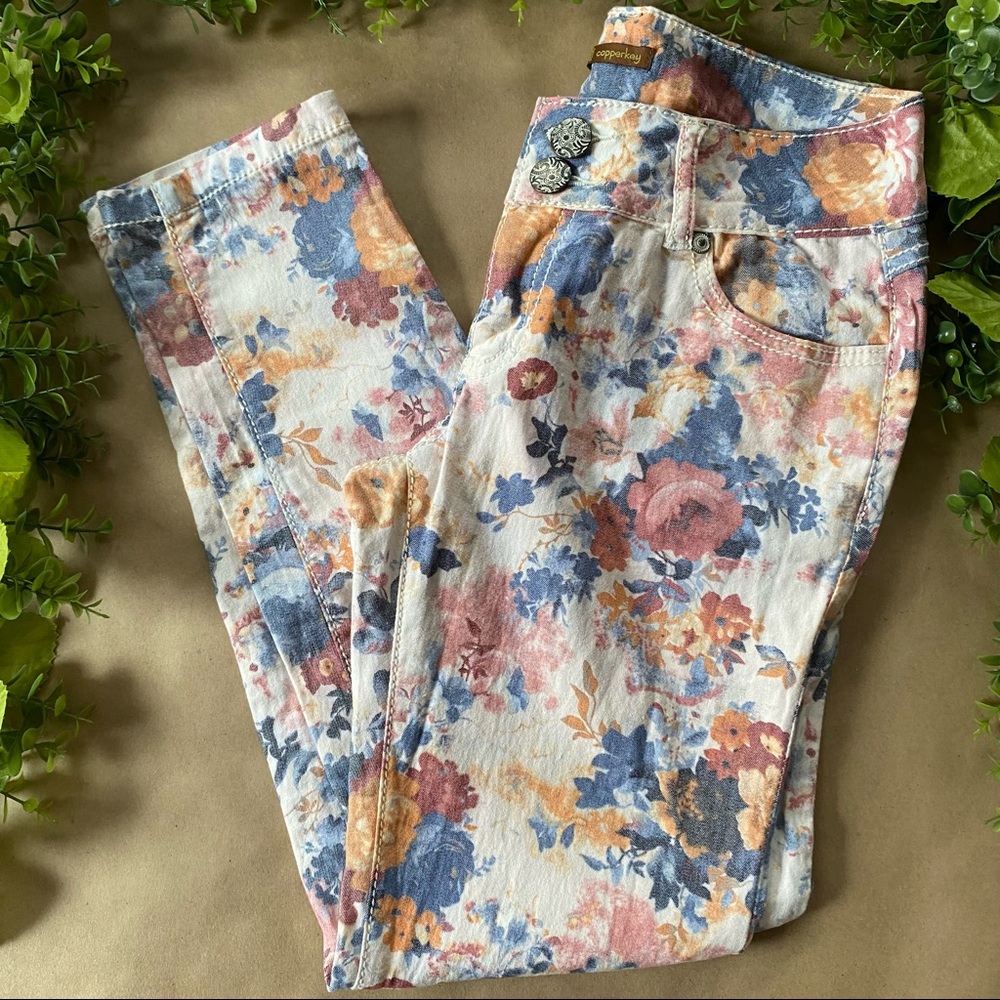 Junior's Copperkey Floral Pink jeans Pants Size 7